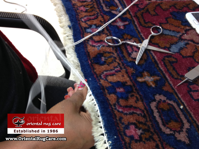 Damage Rug Fringe Restoration Service