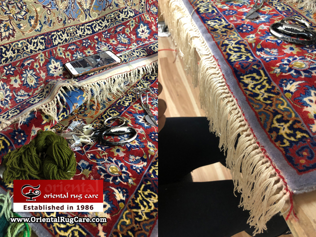 Damage Silk Rug Fringe Restore Broward